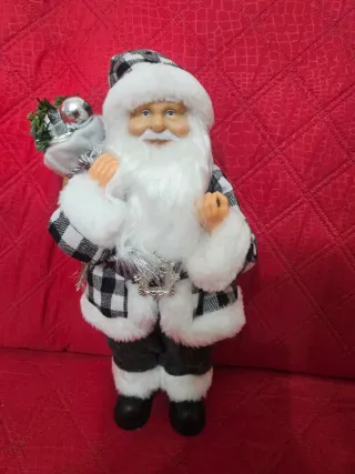 Decorazione Babbo Natale a scacchi B/N