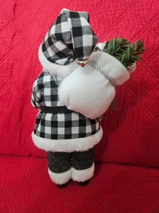 Decorazione Babbo Natale a scacchi B/N