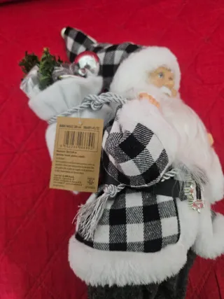 Decorazione Babbo Natale a scacchi B/N