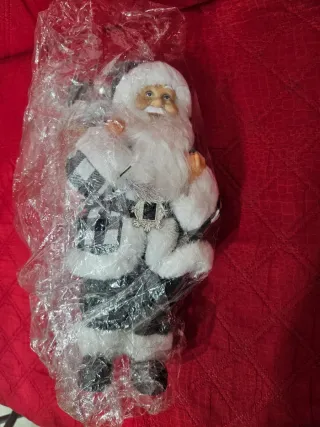 Decorazione Babbo Natale a scacchi B/N