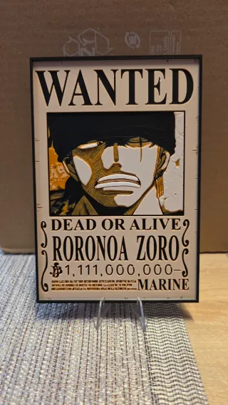 Cartel Wanted Roronoa Zoro One Piece