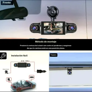 Dashcam 1080p WiFi Visión Nocturna 360°