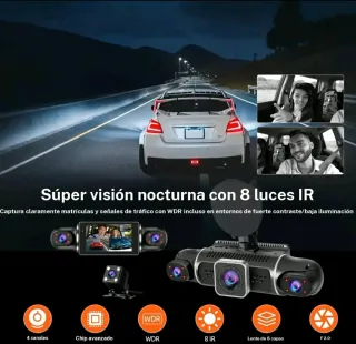 Dashcam 1080p WiFi Visión Nocturna 360°