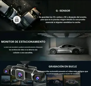 Dashcam 1080p WiFi Visión Nocturna 360°