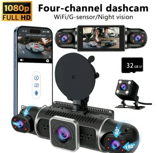 Dashcam 1080p WiFi Visión Nocturna 360°
