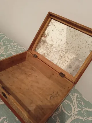 Neceser madera decorada tapa vintage