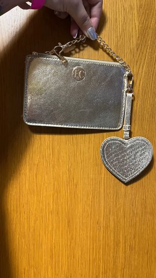 Mini trousse oro con ciondolo a cuore