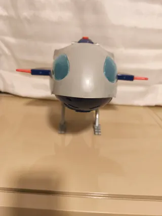 Avión de juguete azul y gris