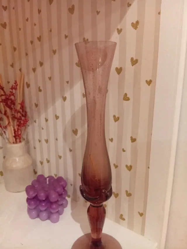 Jarrón cristal opalino. Art Lorraine. Antes 38€.