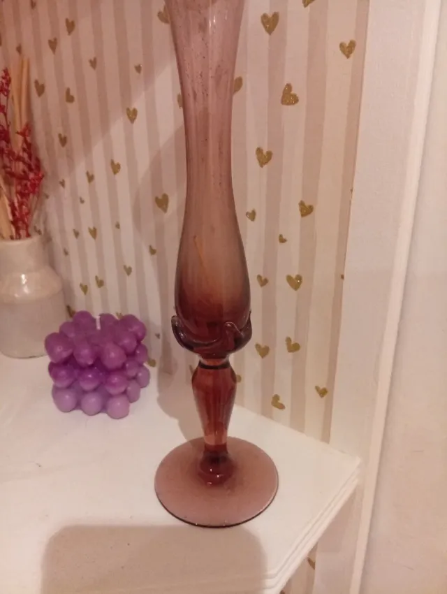 Jarrón cristal opalino. Art Lorraine. Antes 38€.