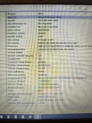 PC Portatile Lenovo Nero