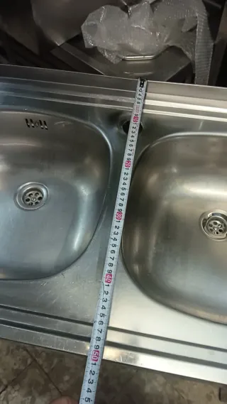 Fregadero acero inox 135x50cm con patas