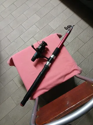 Canna da pesca telescopica con mulinello metri 3