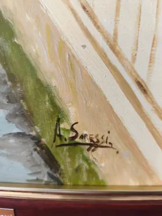 Pintura Venecia Canal Góndola Marco Dorado