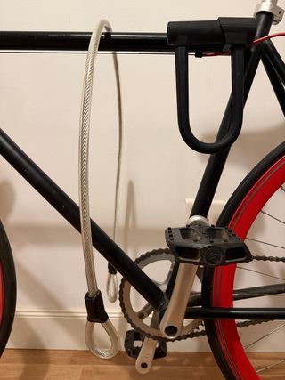 Bicicleta Fixie Piñón Fijo Negra Roja