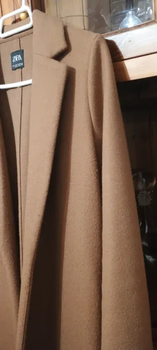 Abrigo paño Zara camel talla M