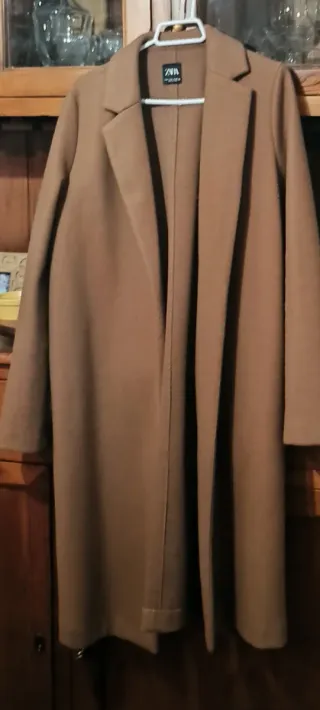 Abrigo paño Zara camel talla M