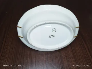 LIMOGES ANTIGUA BANDEJA CON ASAS DORADAS