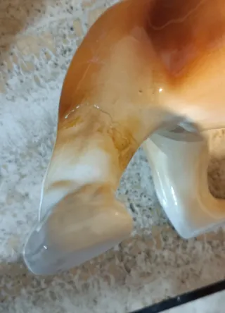 Statuina Cane Bulldog Inglese in porcellana