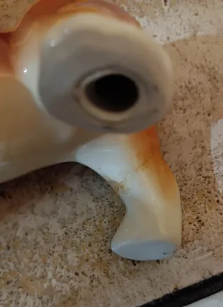 Statuina Cane Bulldog Inglese in porcellana