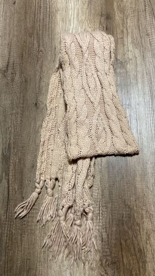 Bufanda tejida color rosa palo