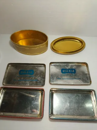 Scatole latta vintage scene caccia