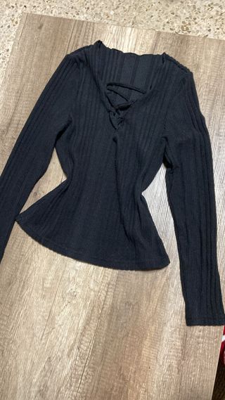 Camiseta negra mujer manga larga