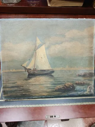 Óleo Marina Málaga Siglo XIX