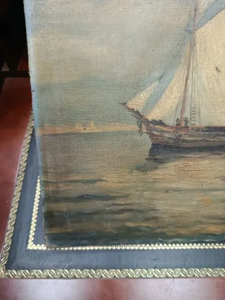 Óleo Marina Málaga Siglo XIX