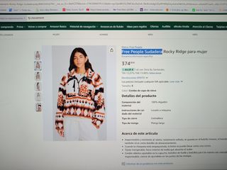 Free People Sudadera Rocky Ridge Mujer Talla S