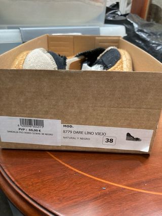 Alpargatas Senses & Shoes Lino Negro Talla 38