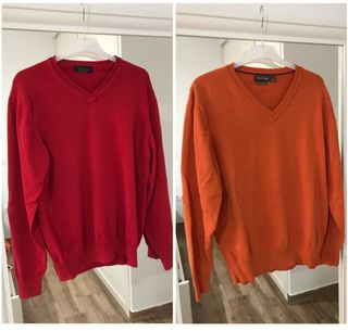 Lote 2 Jerséis Algodón Cuello Pico Zara y Easywear