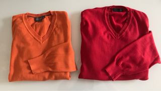 Lote 2 Jerséis Algodón Cuello Pico Zara y Easywear