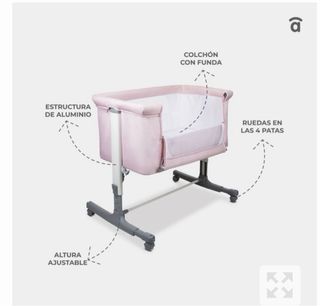 Minicuna de colecho Calm Rosa