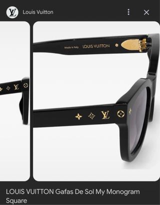 Gafas de sol Louis Vuitton negras. Sin caja.