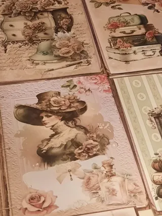 10 Folhas A5 - 20 Gravuras Vintage