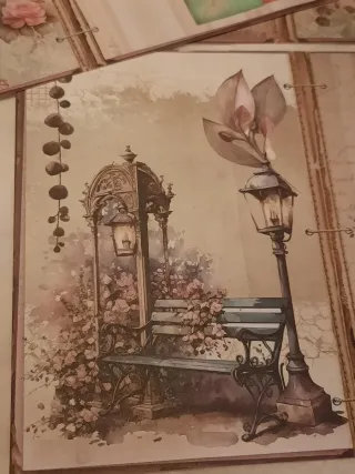 10 Folhas A5 - 20 Gravuras Vintage