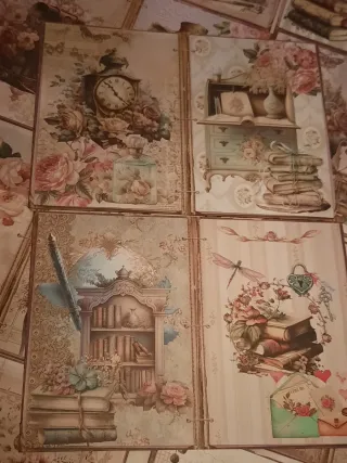 10 Folhas A5 - 20 Gravuras Vintage