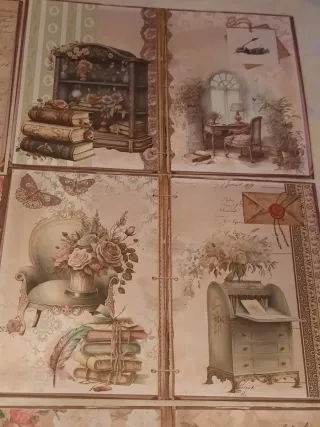 10 Folhas A5 - 20 Gravuras Vintage