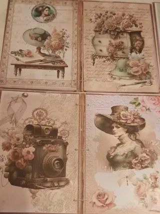 10 Folhas A5 - 20 Gravuras Vintage