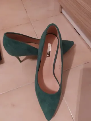 Sandalias verdes de tacón