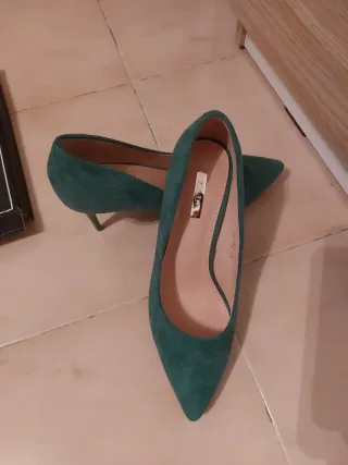 Sandalias verdes de tacón