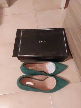 Sandalias verdes de tacón