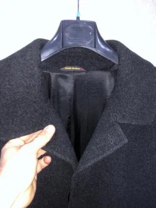 Cappotto Lusso Lana Cashmere Uomo XXL Nero
