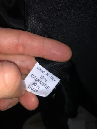 Cappotto Lusso Lana Cashmere Uomo XXL Nero