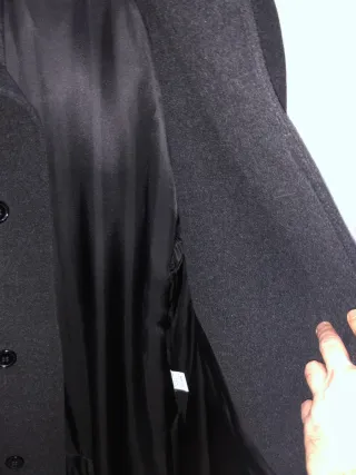 Cappotto Lusso Lana Cashmere Uomo XXL Nero