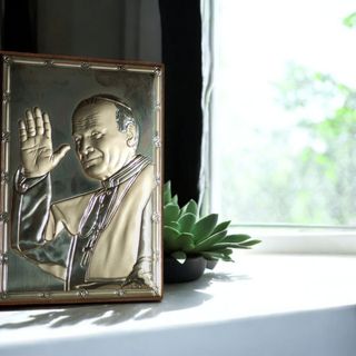 ICONA SACRA ARGENTO 925 GIOVANNI PAOLO II