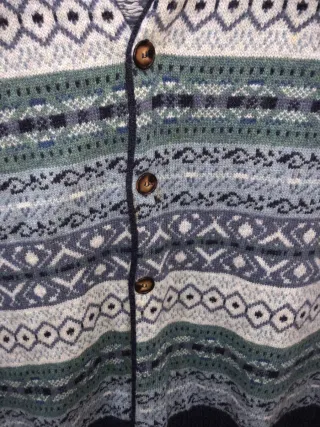 Gilet Vintage Uomo XL Lana Fantasia Nordica