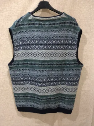 Gilet Vintage Uomo XL Lana Fantasia Nordica