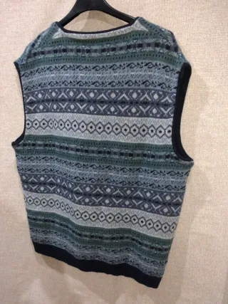 Gilet Vintage Uomo XL Lana Fantasia Nordica